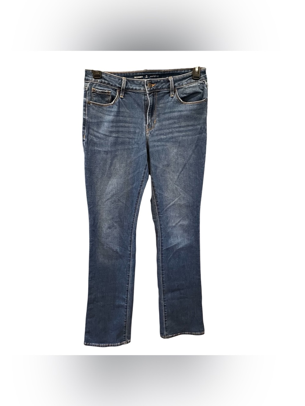 Old Navy Kicker Boot Cut Jeans Women 10L Mid Rise Blue Denim W-32” I-33”